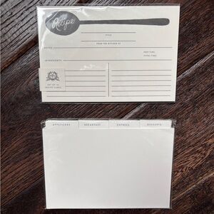 Rifle Paper Co Recipe Card Set with Black and White Design